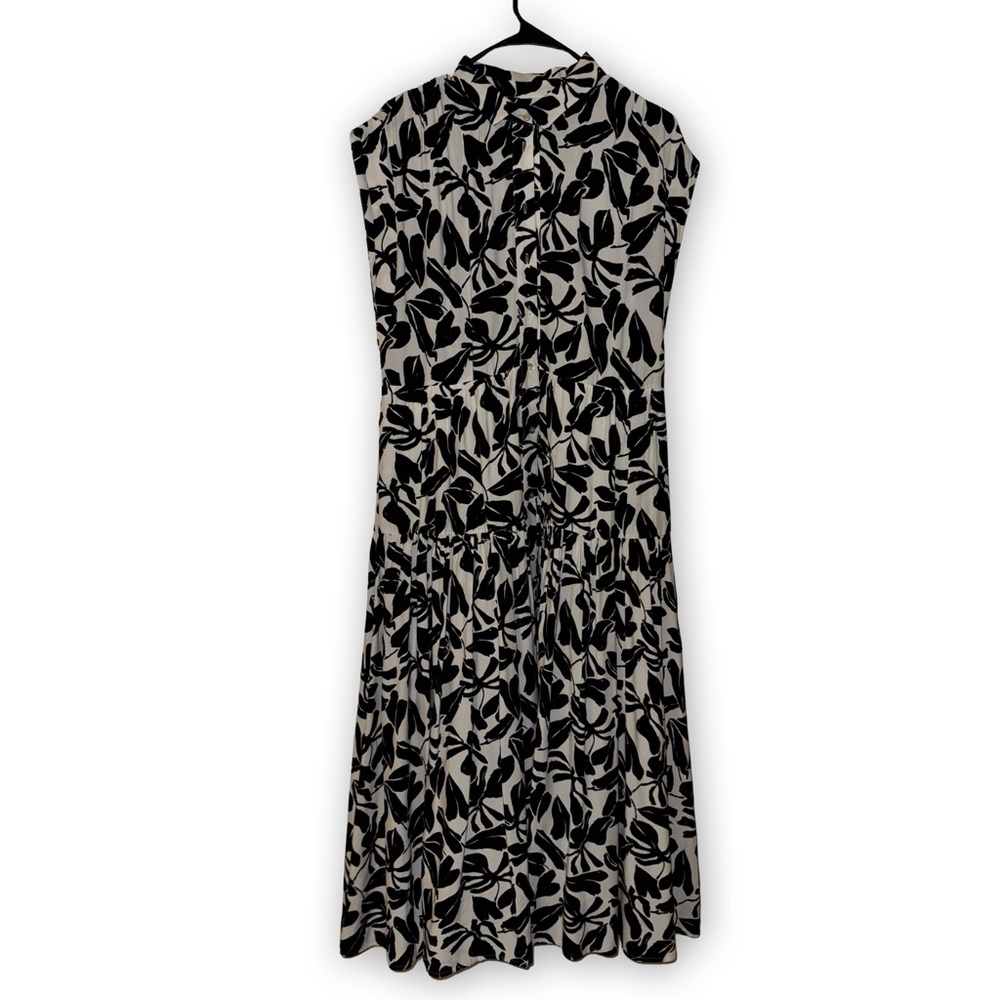 Anthropologie tiered shirt dress in white and black